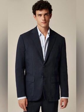 J. Crew Men’s Crosby Classic-fit suit Jacket Italian Cotton-linen Blend 42S NWT